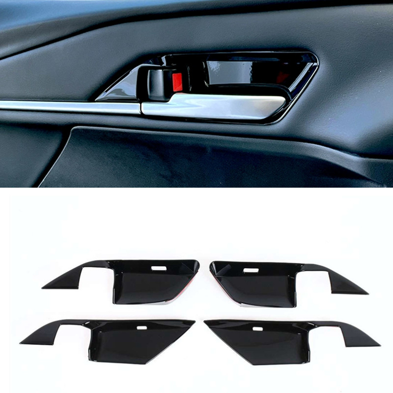 Bright Black Inner Door Handle Bowl Panel Decor Cover For Toyota Camry 2025 2026
