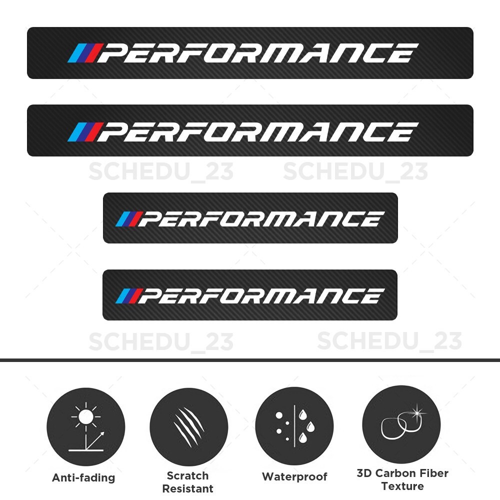 Door Plate Sill Scuff Cover Scratch Decal Sticker Protector B-M-W Performance
