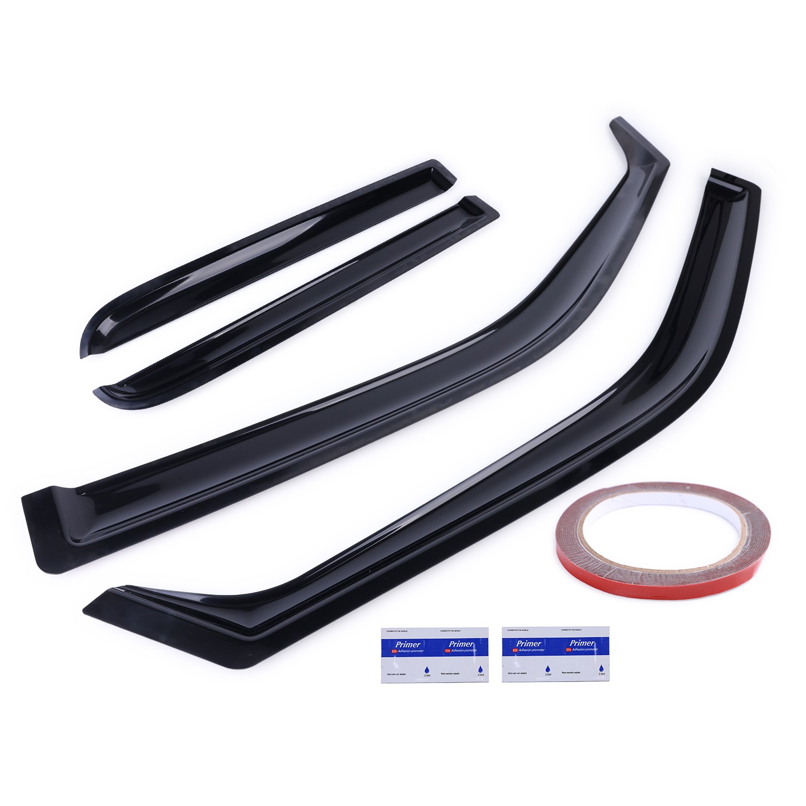 4Pcs In-Channel Dark Smoke Window Visors For Ford F-150 SuperCrew 2015-2022
