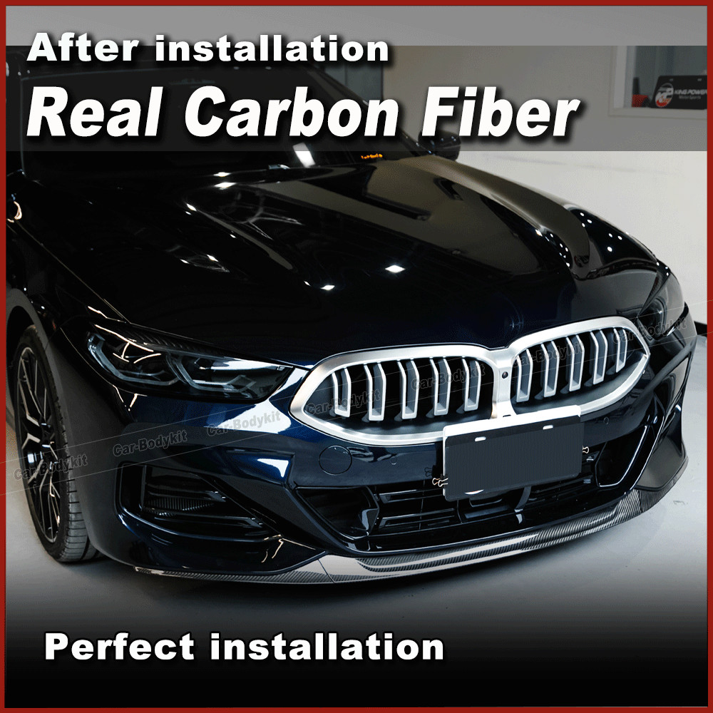 Fit For BMW 8 Series G14 G15 G16 M850i 840i REAL Carbon Front Bumper Lip Spoiler