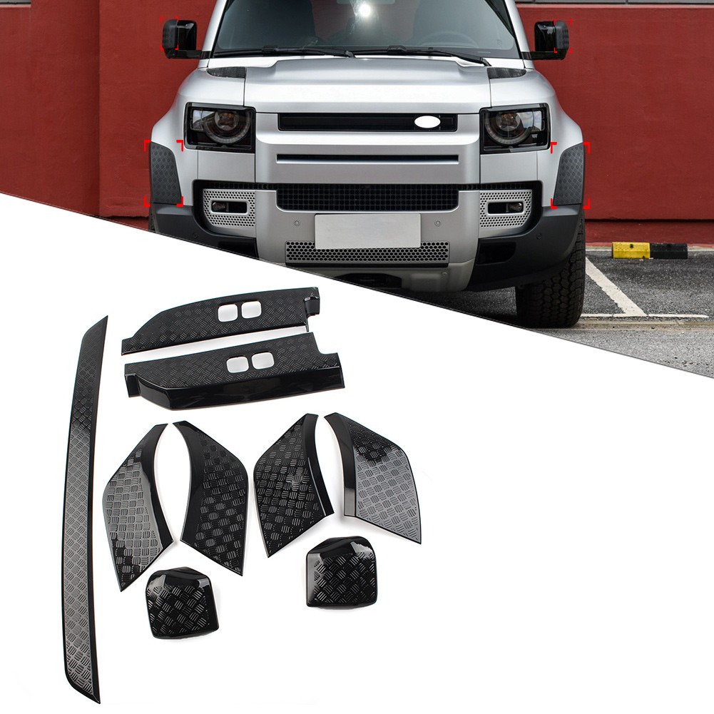 9x Bright Black Side Moulding Body Kits For Land Rover Defender 90 110 2020-2023