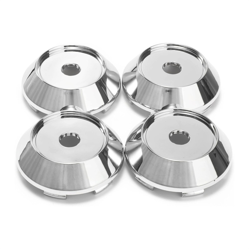 4x For Wheel Center Cap Universal Rim Chrome Hub Cap 68mm No Logo Silver Base