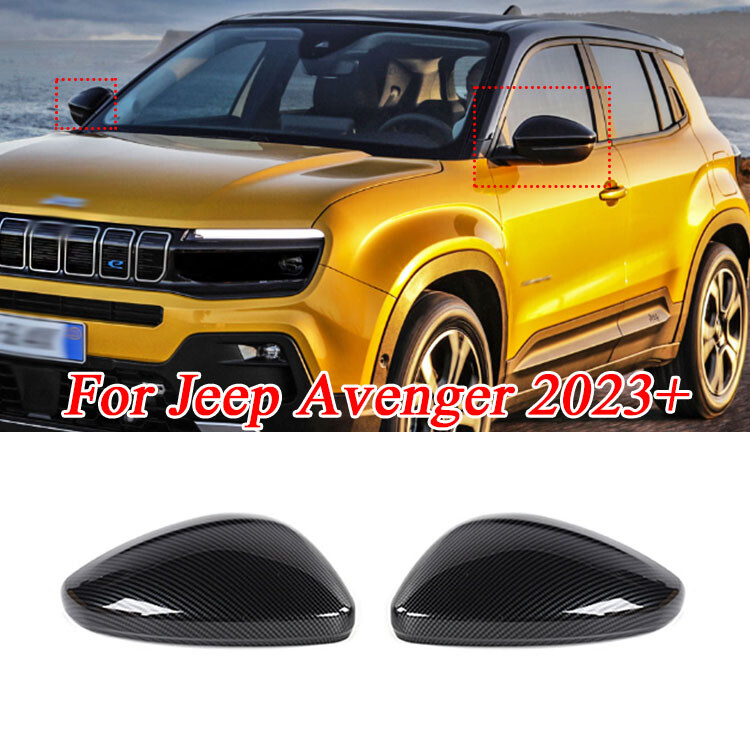 For Jeep Avenger 23+ Rearview Mirror Side Shell Trim Cover Protect Carbon Fiber