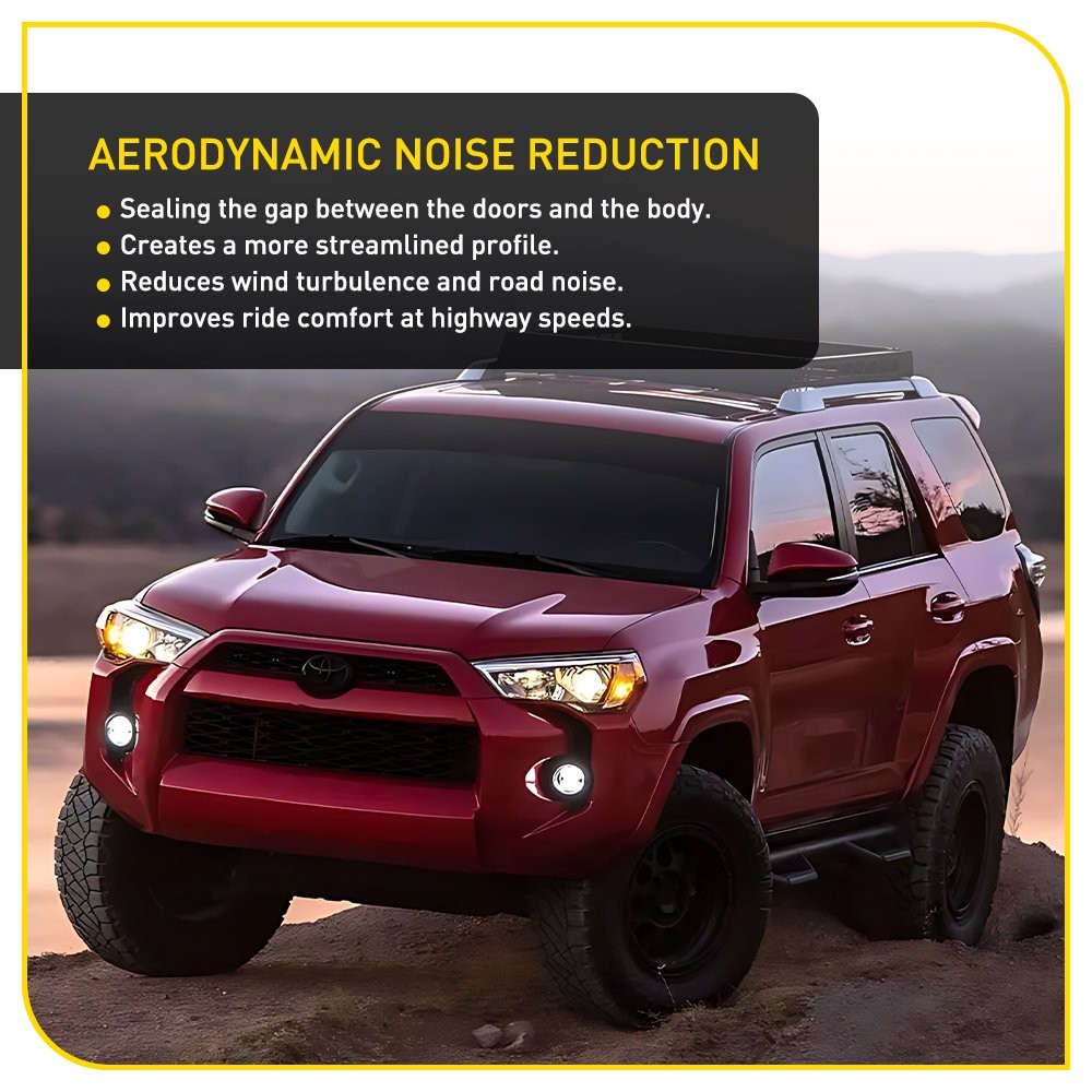 4PCS Window Seal Strip Rubber Left Right Front Rear for 2010-2024 Toyota 4Runner