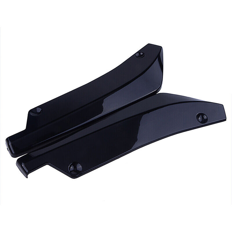 2Pcs Gloss Black Rear Spats Bumper Lip Splitter Diffuser Canard Spoiler A+