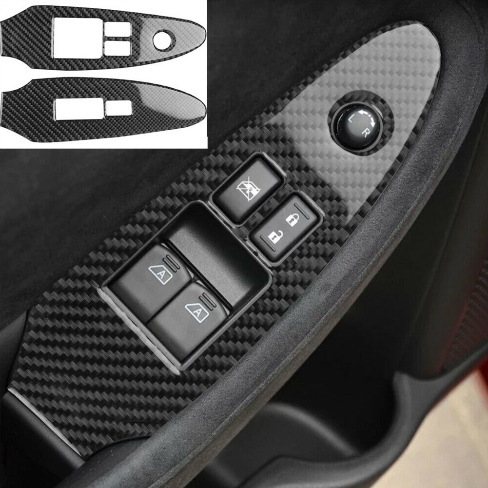 Panel Trim Door Lift Set 2PCS Carbon Fiber Easy Installation Interior Car