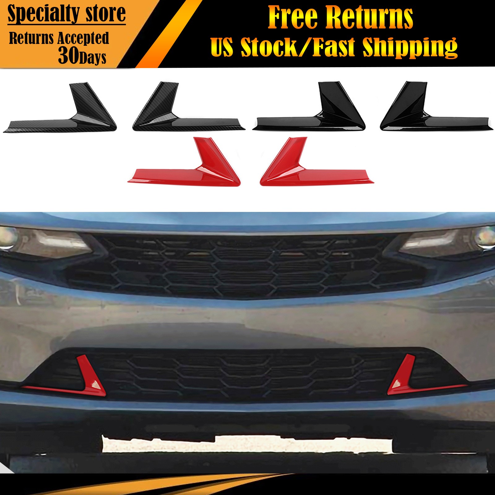 Front Bumper Grille Insert Cover Trim Decors Kit For Chevrolet Camaro 2019+