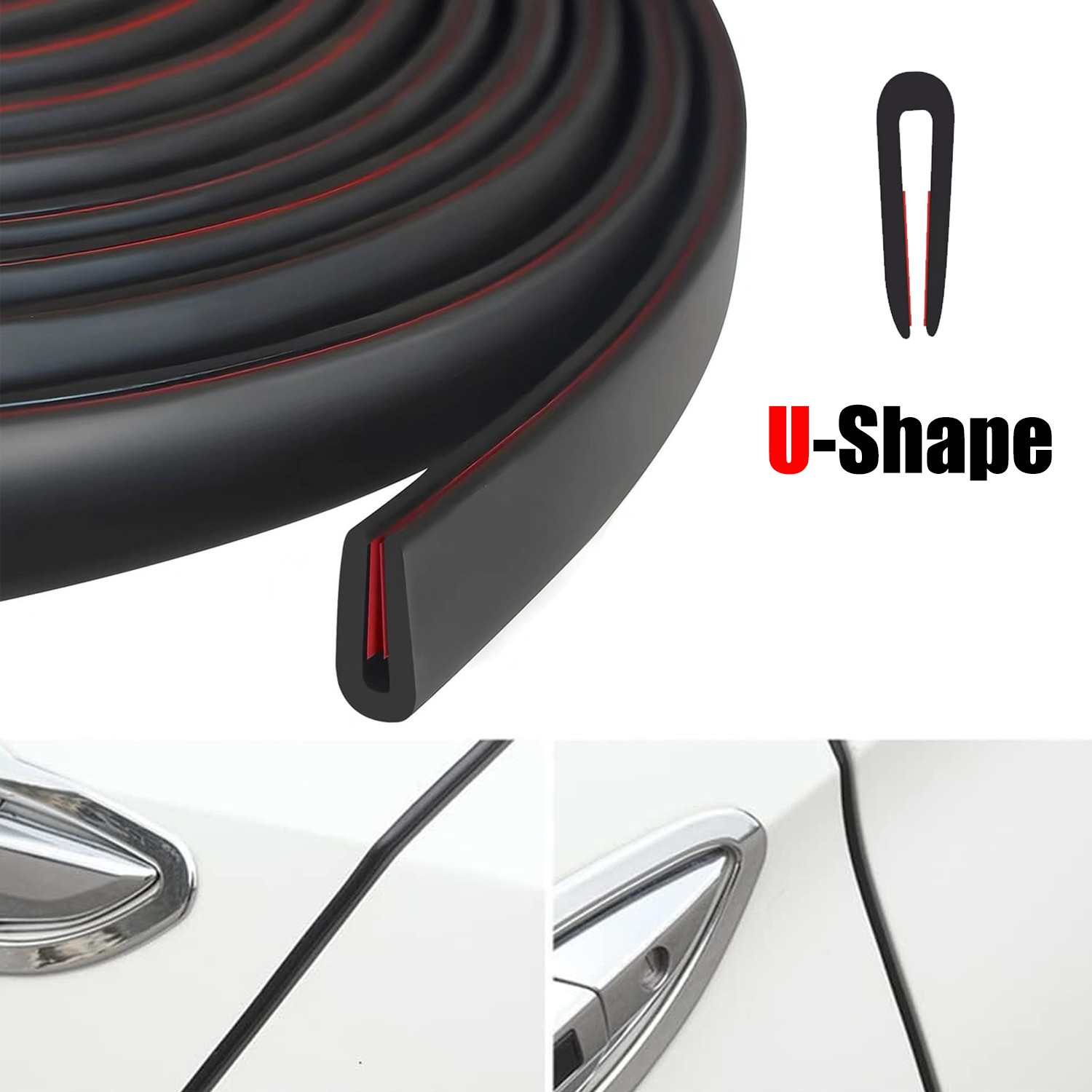 U-Shaped For Most Chevy 10Feet Door Edge Guard Molding Trim Edge Strip Sealing
