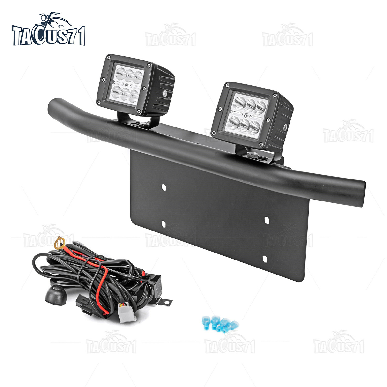 For Honda Civic Element Bull Bar License Plate Mount Bracket LED Light Wire Kit