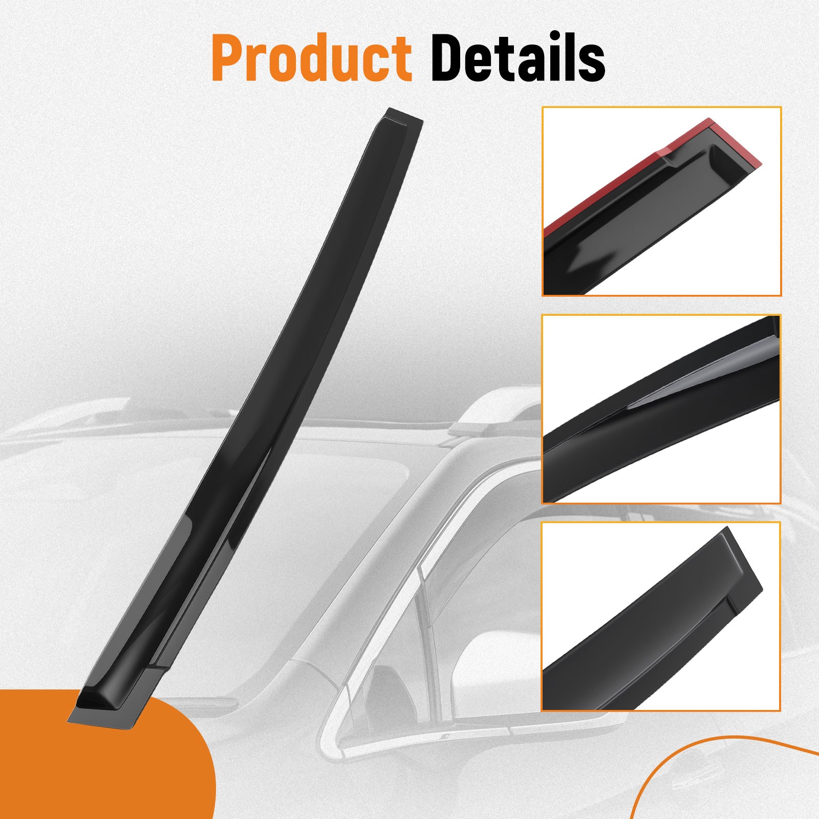 Window Rain Guards Visor for Toyota Prius 04-09 Wind Deflectors 2.5mm 4Pcs
