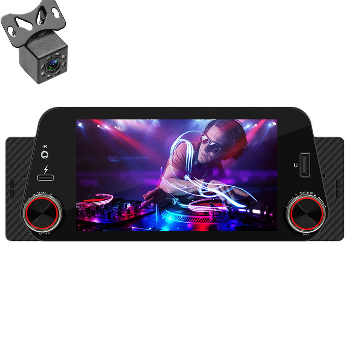Car Radio Bluetooth Stereo For CarPlay Android Auto MP5 Player W/Free Camera