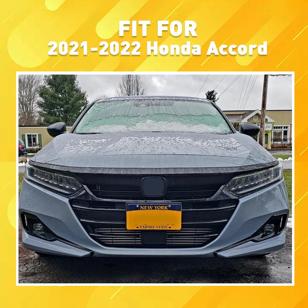 Chrome Delete Glossy Black Front Grille Grill Cover Trims for Honda Accord 21-22