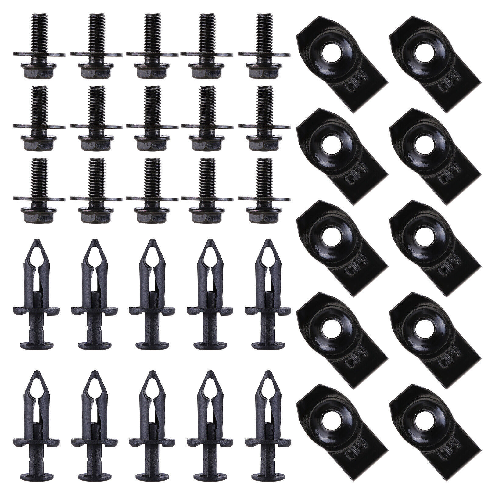 Clips de tuerca en U para protector de motor guardafangos 35 piezas