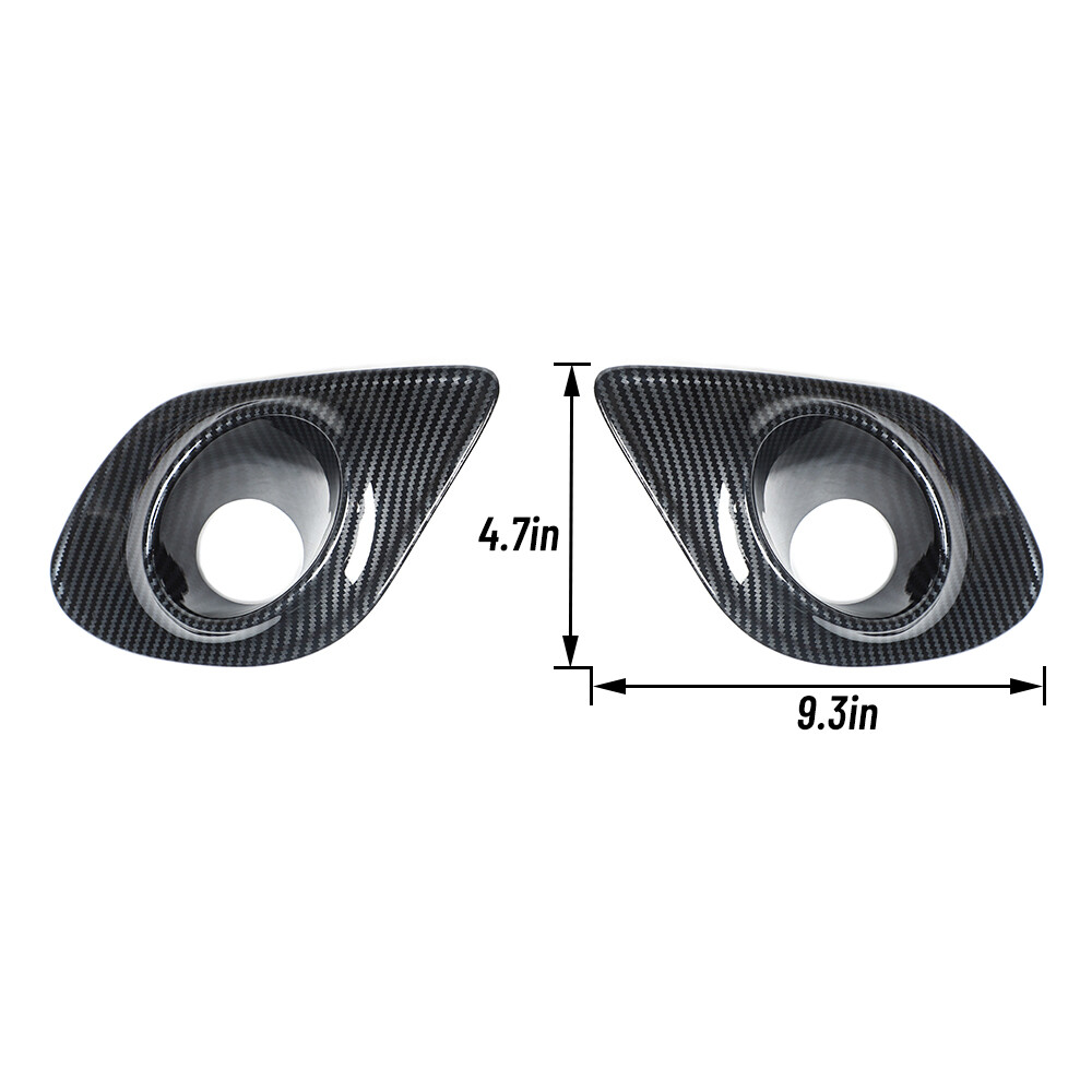 Carbon Fiber Front Bumper Fog Light Lamp Trim Ring Cover For 2015+ Dodge Charger