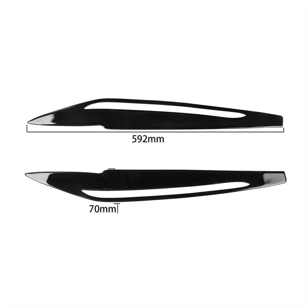 1 Pair For 2014-2018 BMW X5 F15 Headlight Eyelid Cover Eyebrows Trim Piano Black