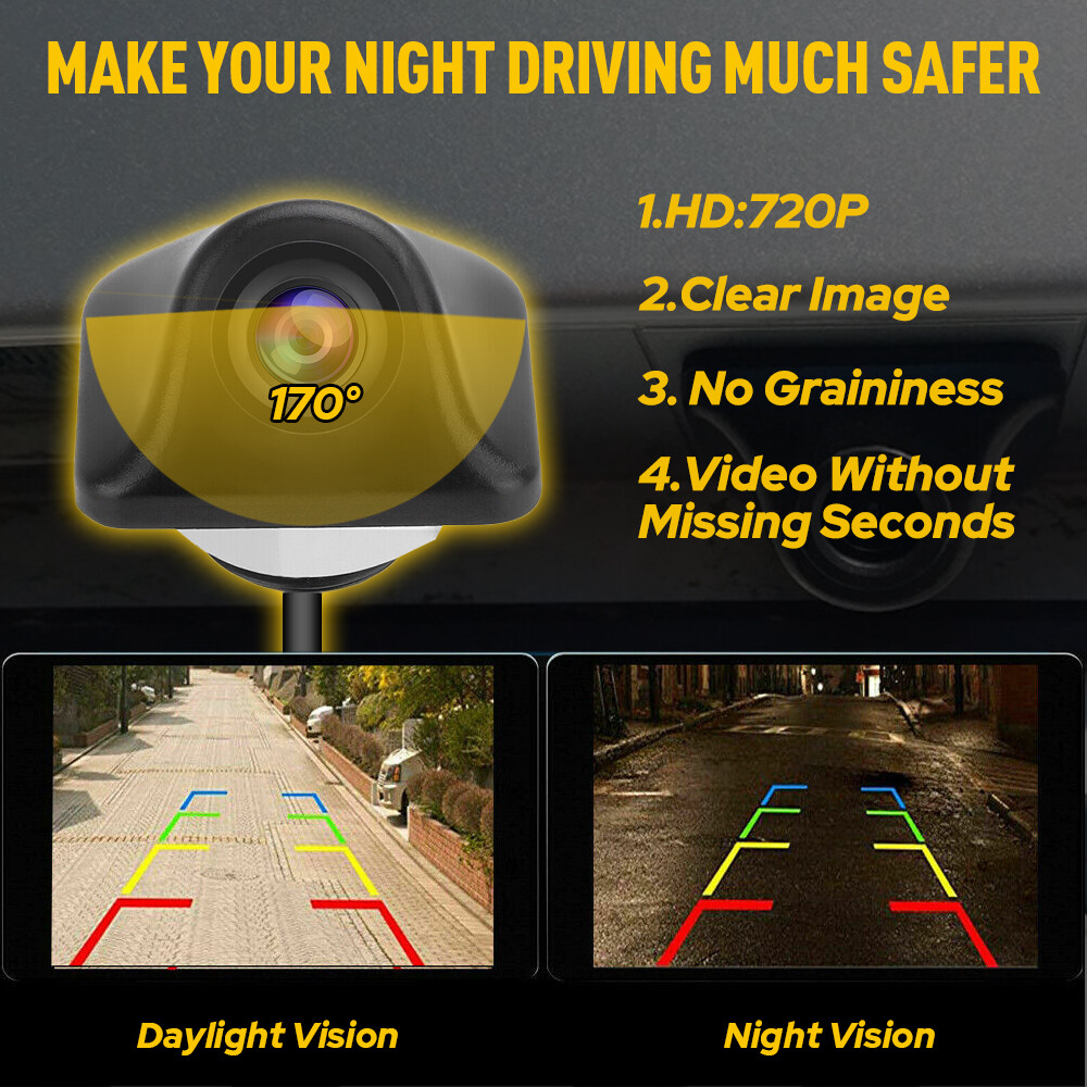 Car Rear View Reverse Camera Parking Backup Cam HD Night Vision Waterproof 170°