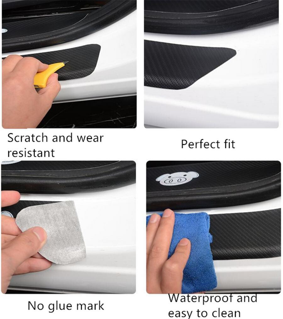 Car Door Plate Sill Scuff Cover Anti Scratch Decal Sticker Protector Universal