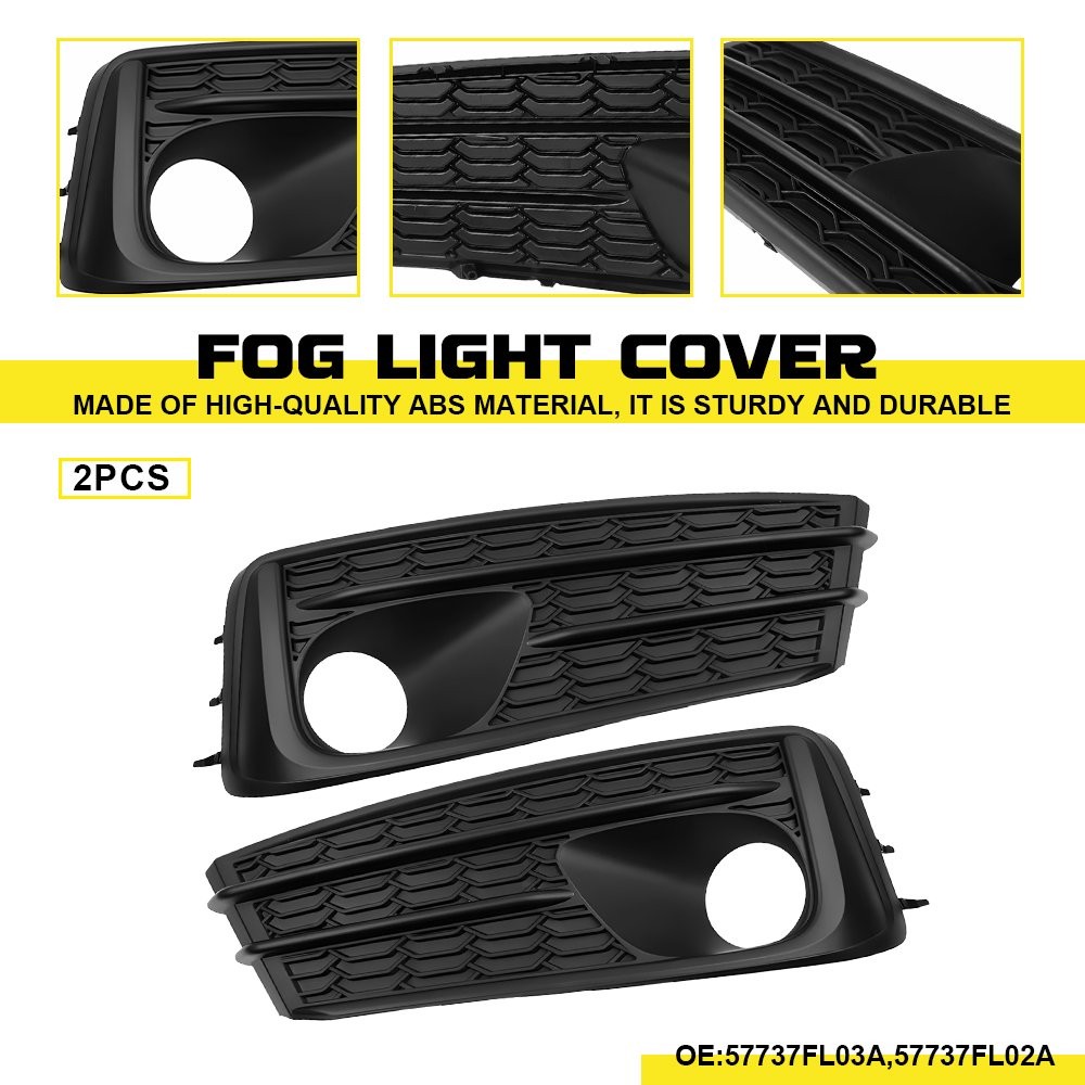 Left+Right Front Fog Light Lamp Cover Bezel W/ Hole For 2020-23 Subaru Impreza