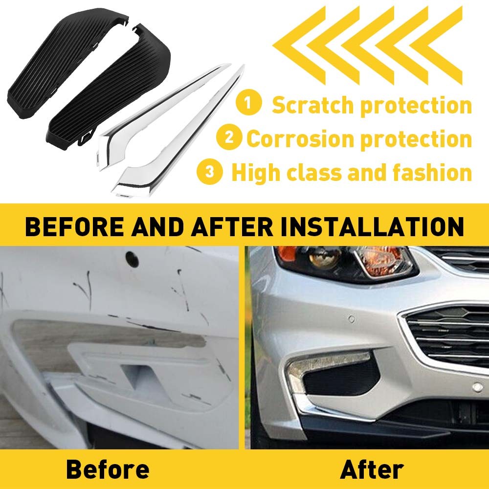 Front Fog Bumper Light Lamp Cover Trim Set Fit 2016 17 18 Chevrolet Malibu USA