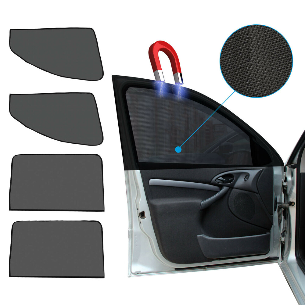 4X Magnetic Car Front Rear Side Window Sun Shade Mesh Shield UV Protection Cover