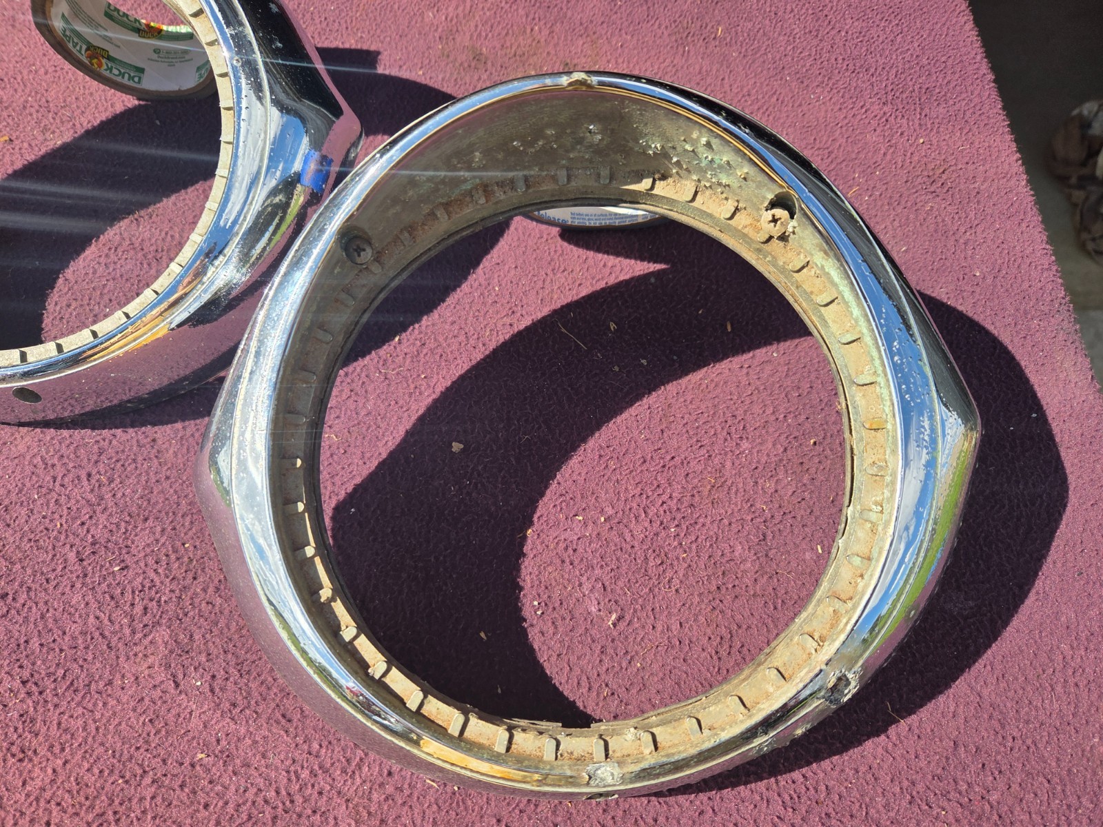 Pair 1957 Buick Roadmaster Century Skylark Headlight Bezels Doors ROUGH! Chrome