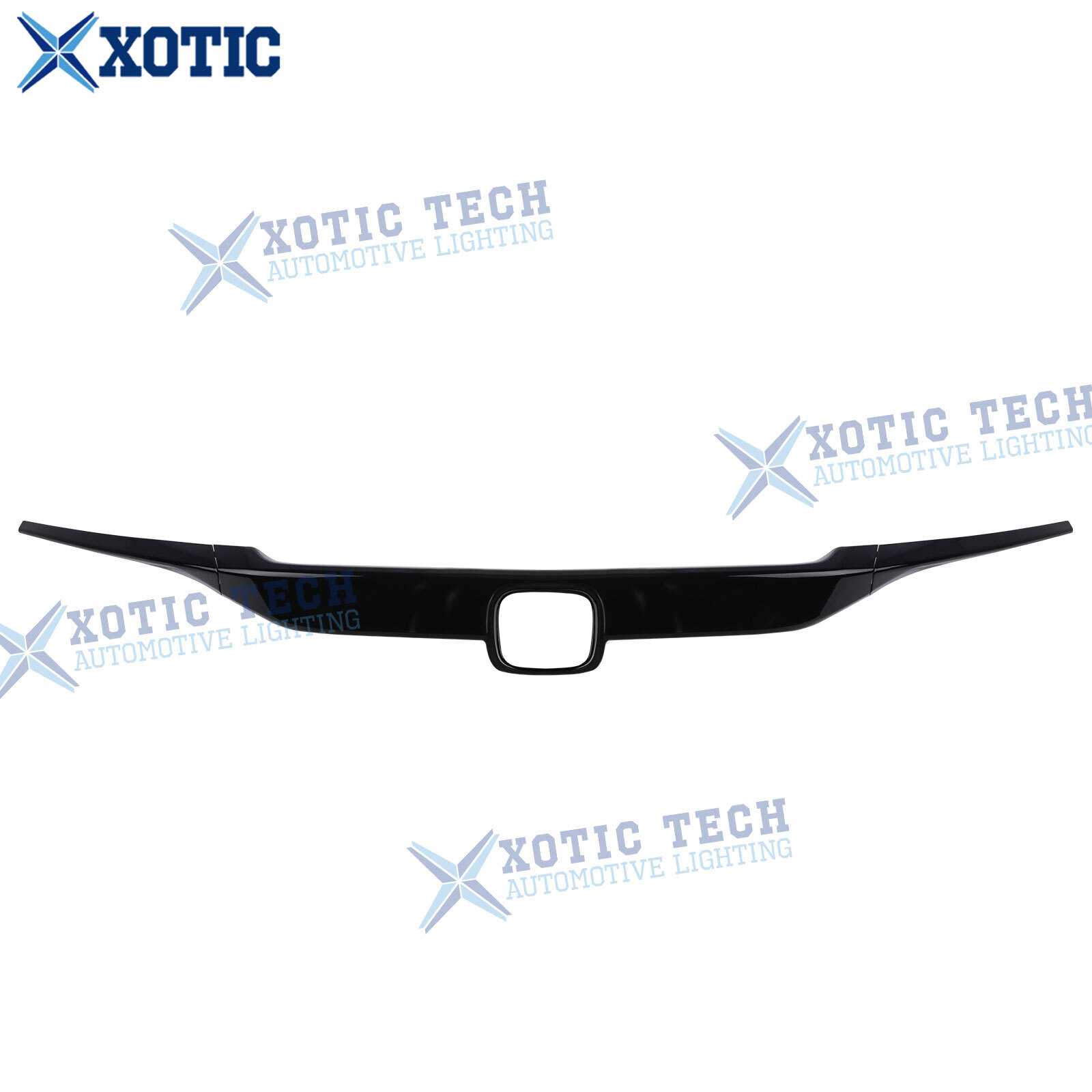3pcs/Set Black Front Grille Upper Stripe Cover Trim For Honda Civic 2016-2021