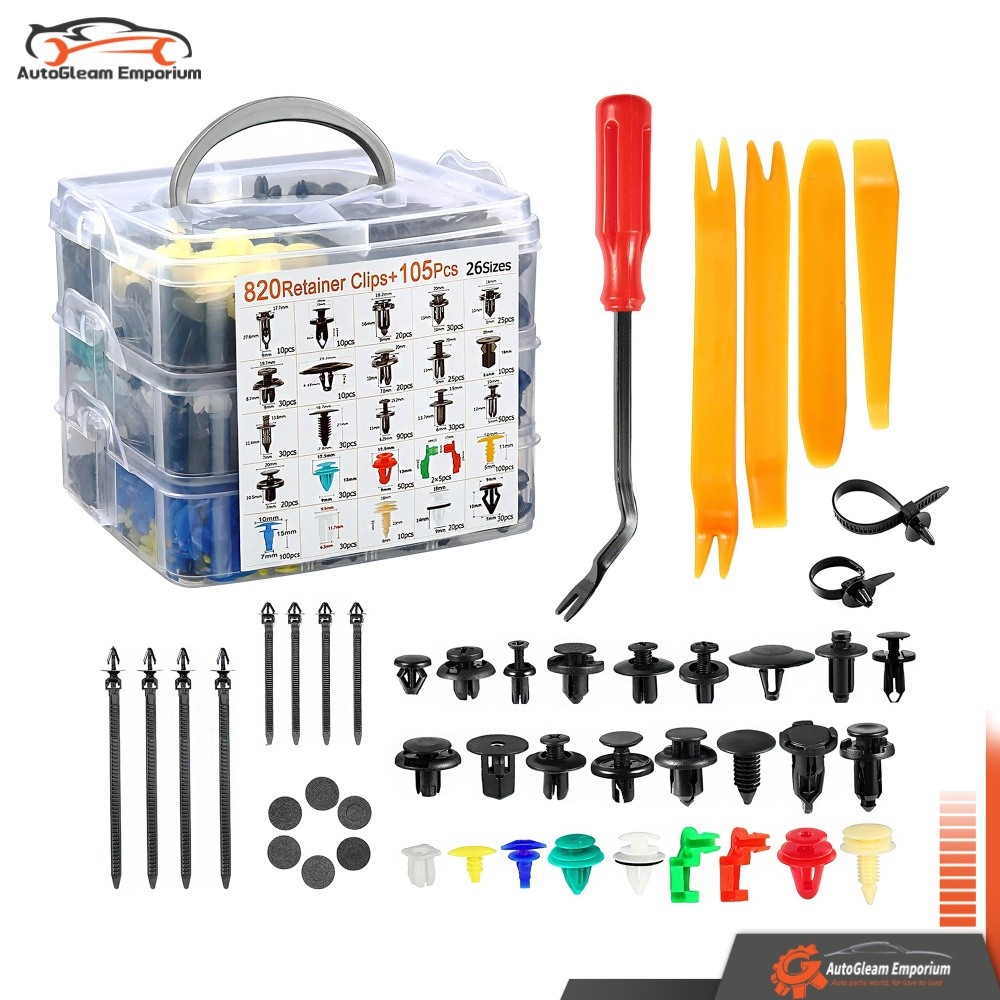 925 PCS Tailgate Handle Rod Rivets Fasteners Car Body Retainer Clips Plastic