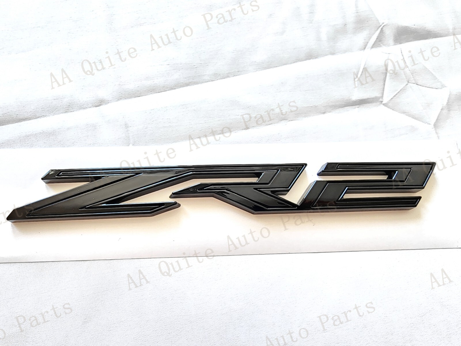 1PCS Gloss Black Front Grill ZR2 Emblem Badge Fit 2022-2024 Silverado 1500