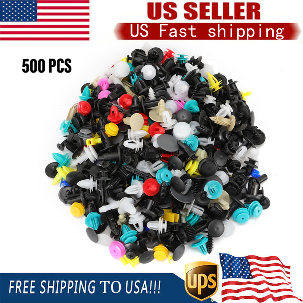 500 Clips Car Body Plastic Push Pin Rivet Trim Moulding Fastener Screwdriver