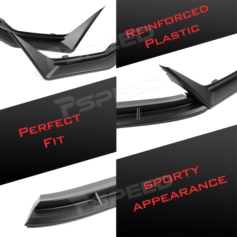 Matte Black Car Front Bumper Spoiler Lip Trim For Subaru WRX CS-Style 2022-2025