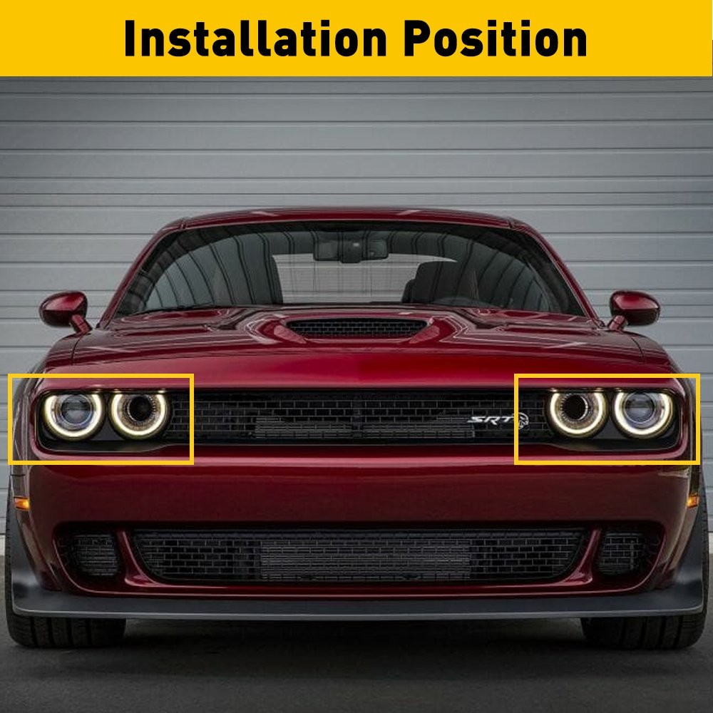 Front Headlight Bezel Lamp Trim Left Right & for 2015-20 Dodge Challenger