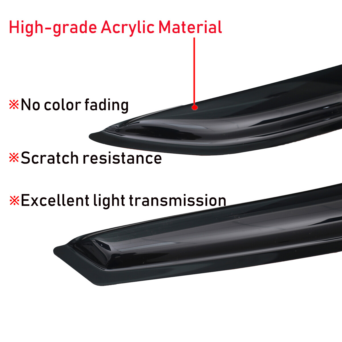 Tape-on Mount Deflectors Acrylic Window Visor for 1995-2005 Chevy Cavalier Sedan