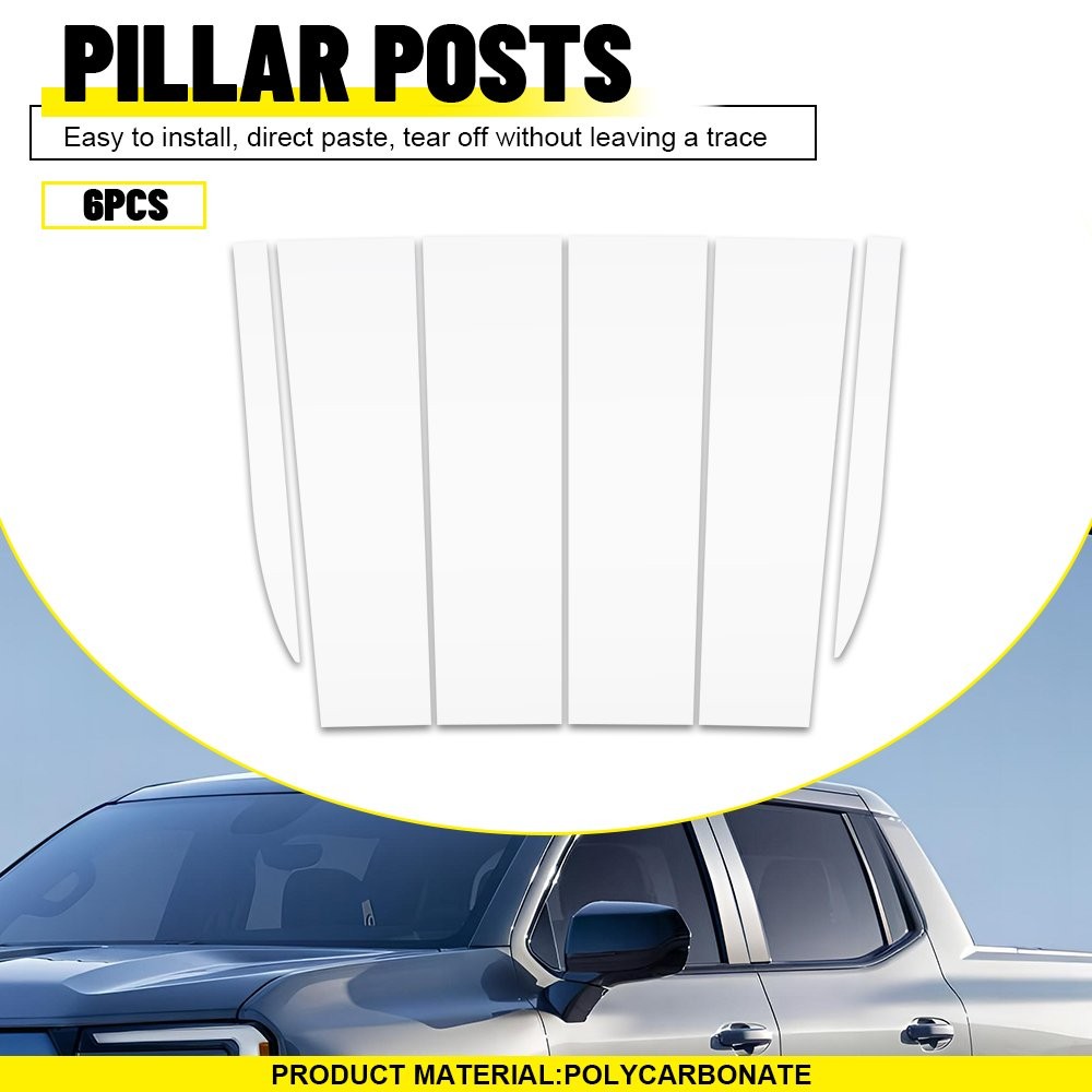 6X Chrome LH Pillar RH Posts Window Trim For Chevrolet Silverado 1500 2019-2024