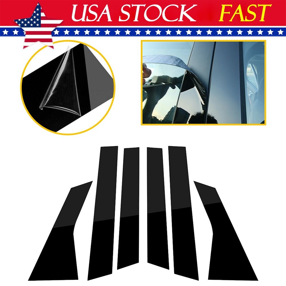 Glossy Piano Black Pillar Post for 18-22 Honda Accord 6x Door Trim Cover DIY EAG