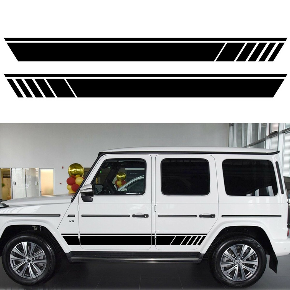 2PCS Car Side Stripes Decals Stickers Vinyl Graphics Decoration For SUV Off-road