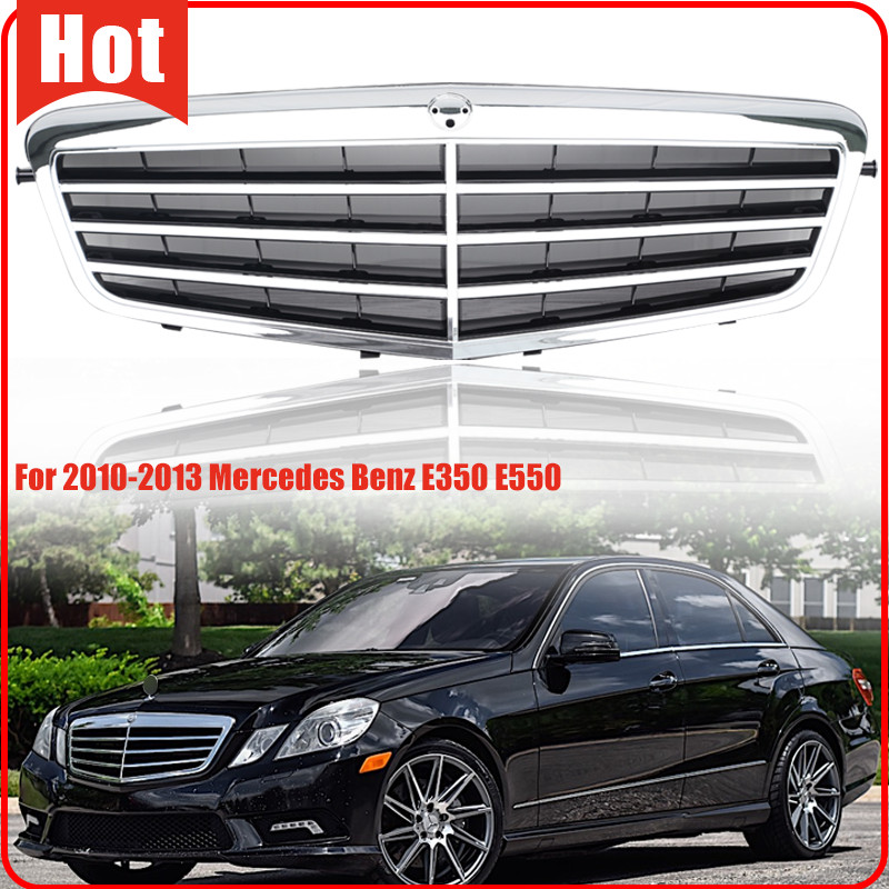 Front Bumper Grille For 2010 2011 2012 2013 Mercedes Benz E350 E550 Chrome Grill