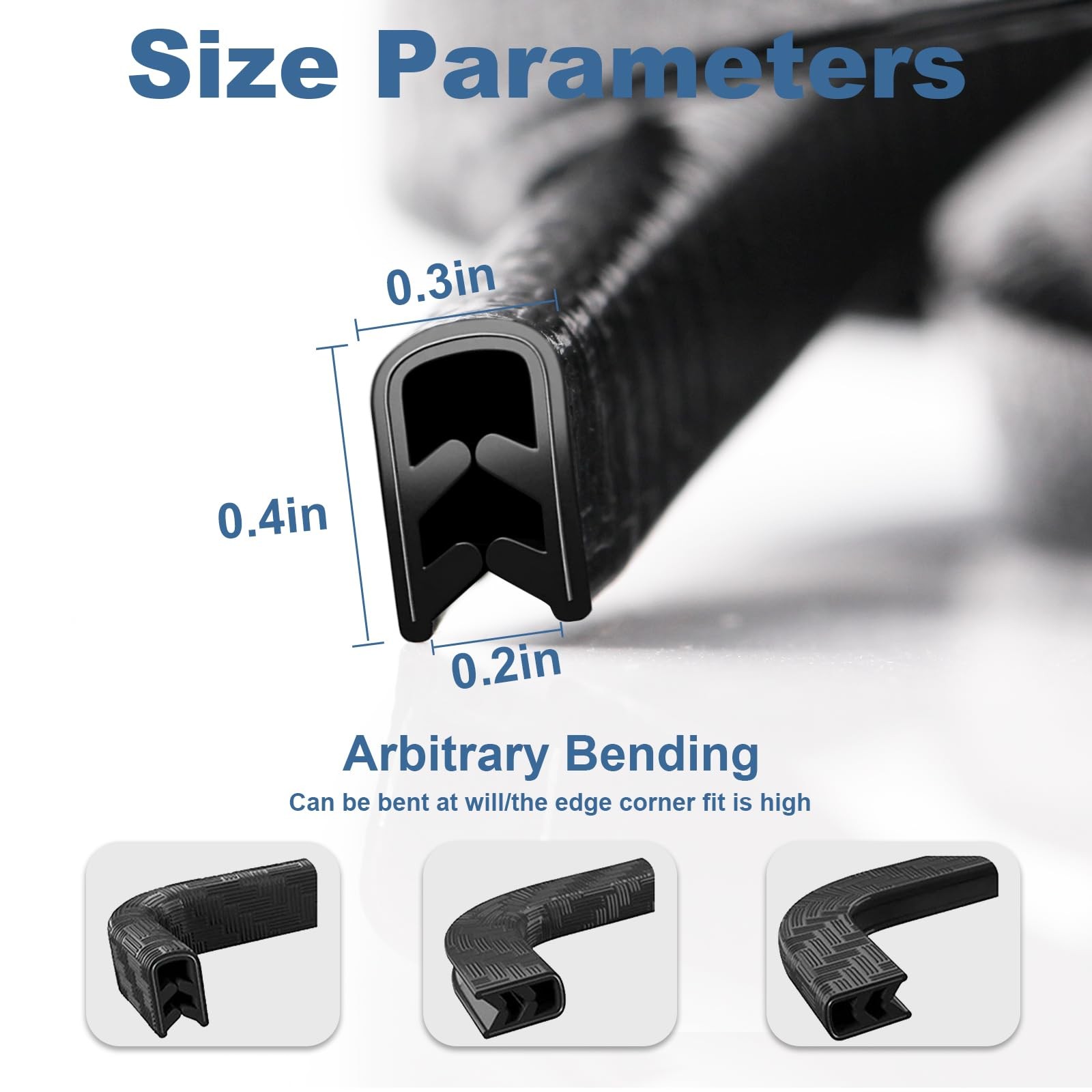 16.4Ft Car Door Edge Guards Rubber Edge Trim Universal Fit for Most Vehicles