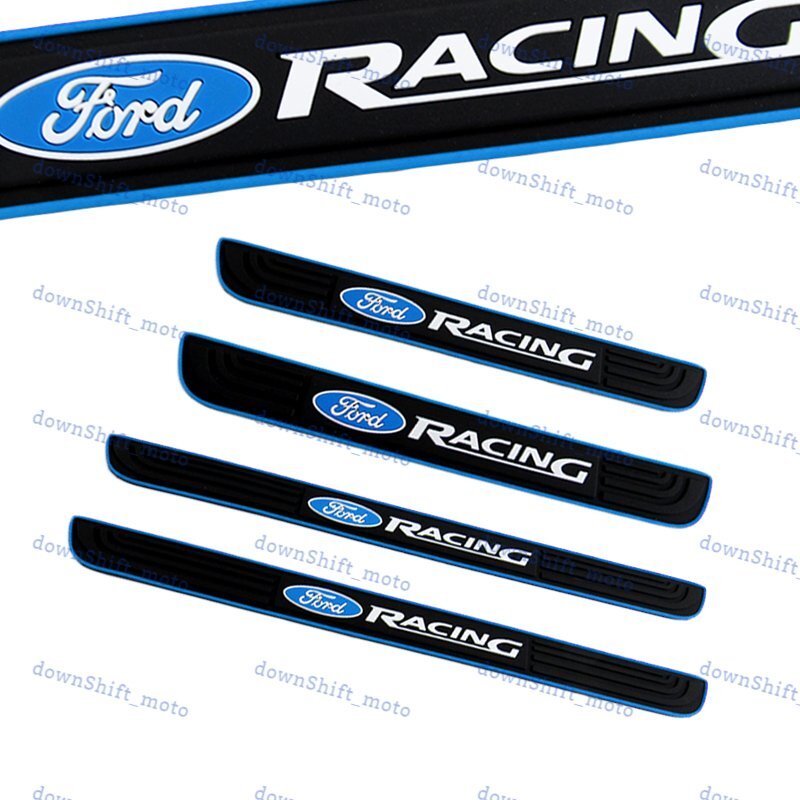 For Ford Racing Protector Sill Scuff Panel Cover Door Decal Anti Scratch Blue X4