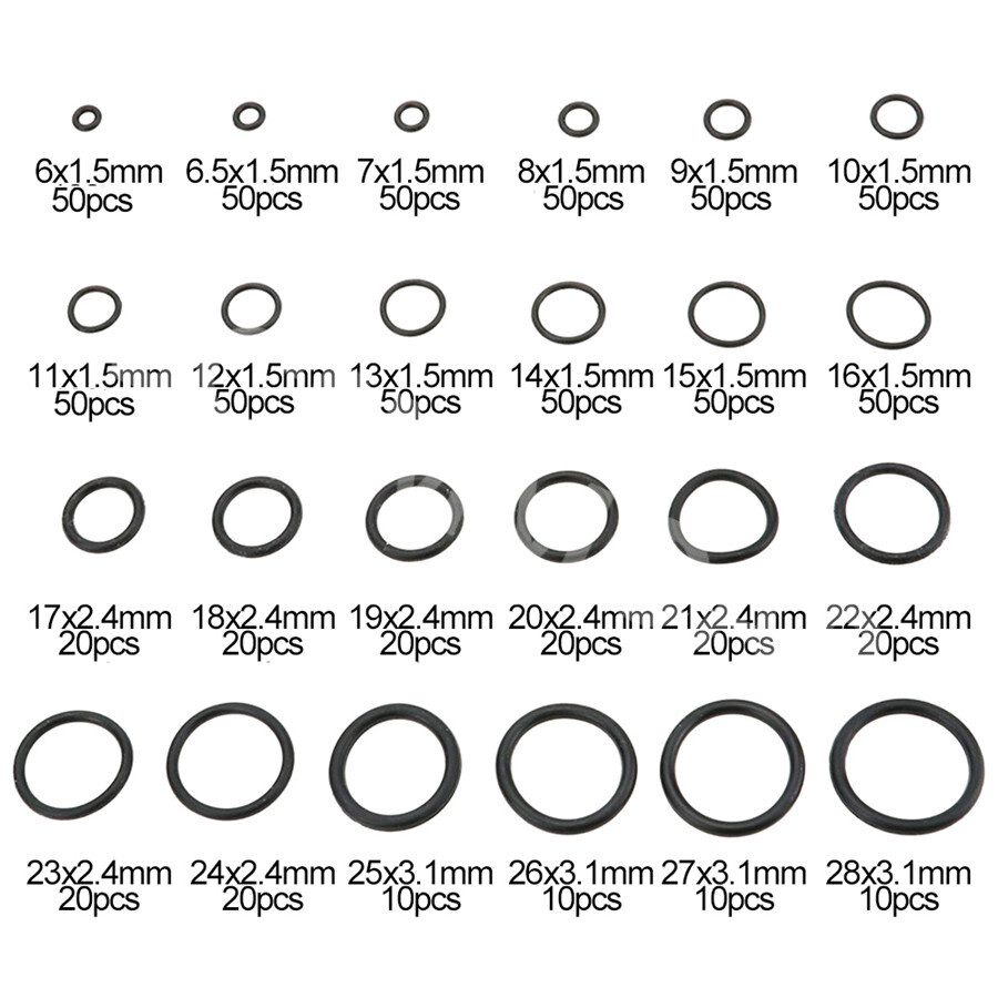 O-Ring Washer Assortment Kit Automotive O Ring Nitrile Silicone Rubber Set 800PC
