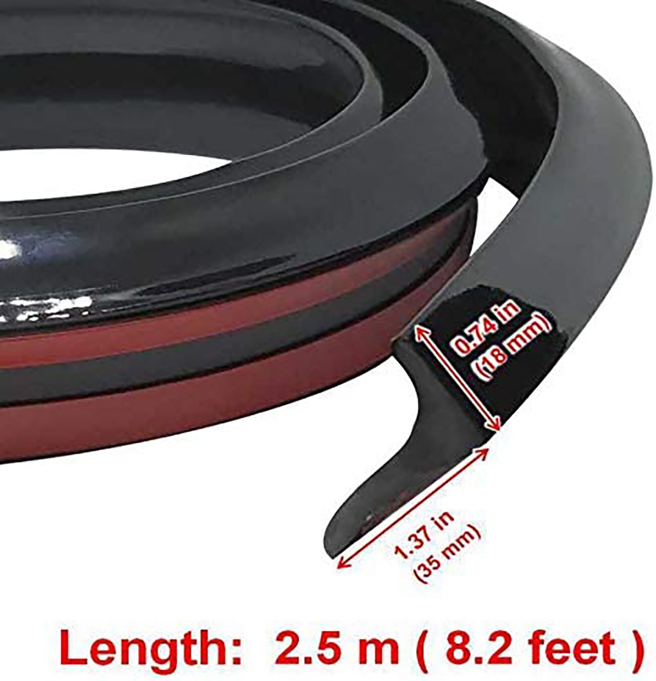 1.3″ Wide Painted Gloss Black Roof Trunk Lip Boot Spoiler Wing 4.9ft 1.5m TLS J