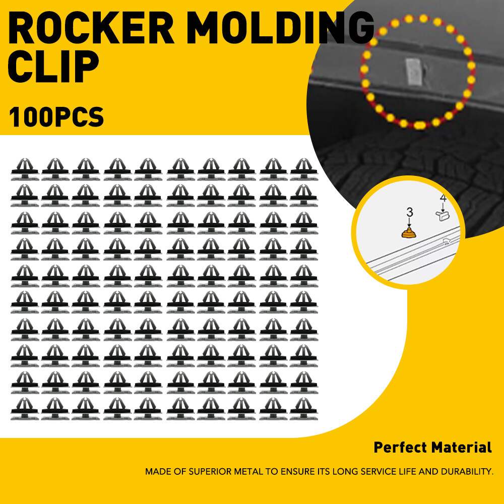 100Pcs Rocker Door Moulding Clip With Sealer Fasteners Clip Fit For GM 11571175