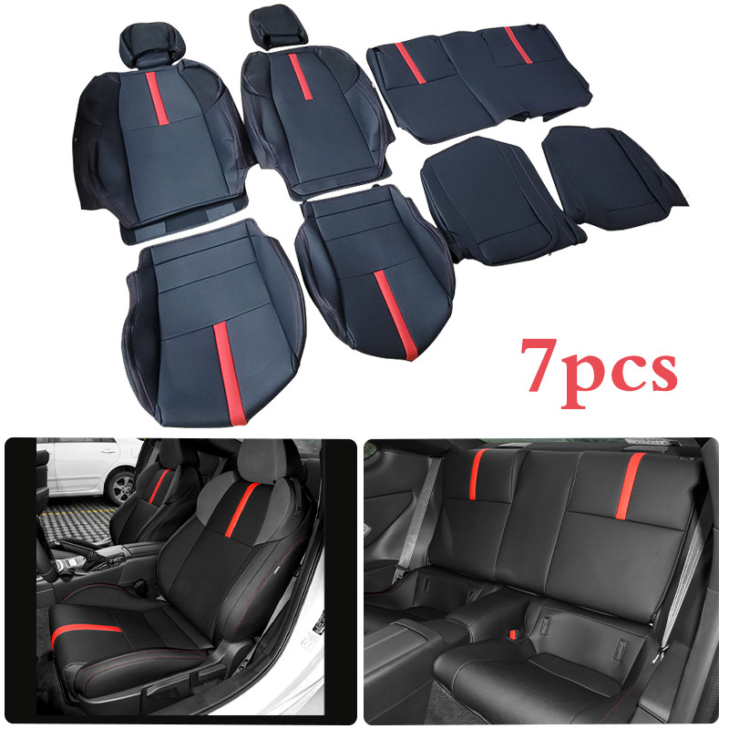 Fit Toyota 22-23 BRZ ZD8 GR86 ZN8 OE Style car seat cover red & black PVC 7pcs
