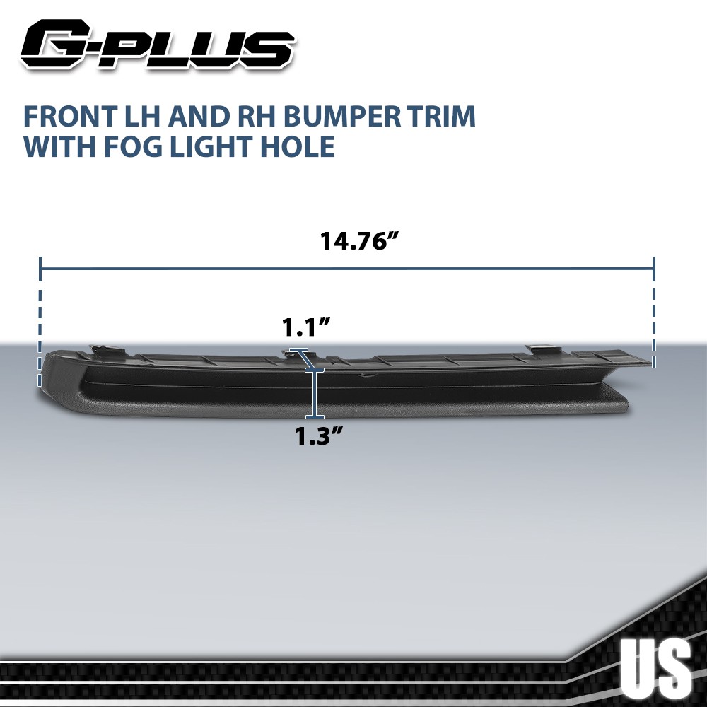 Front Left & RightBumper Trim w/ Fog Light Hole Fit For For VW Jetta 2015-2018