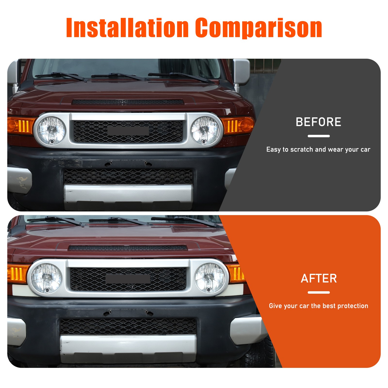 one Pair Unpainted Front Bumper Filler parts Fits Toyota FJ Cruiser 2007-2021