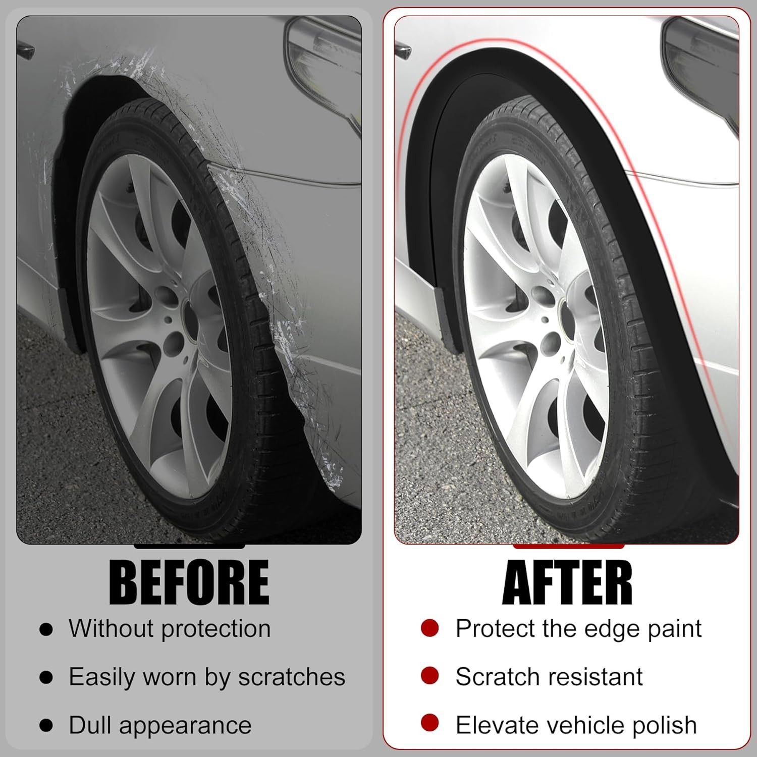 20Ft Wheel Eyebrow Arch Trim Fender Flares Protector Strip for Chrysler Vehicle