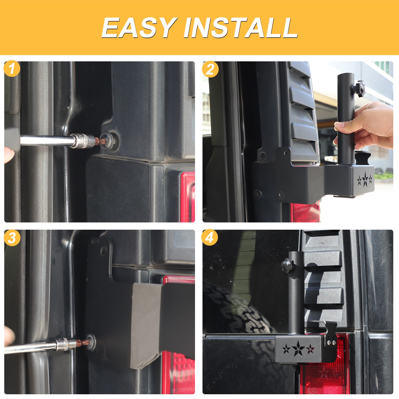 Tailgate Antenna Flagpole Bracket Accessories For Hummer H2 2003-2009-