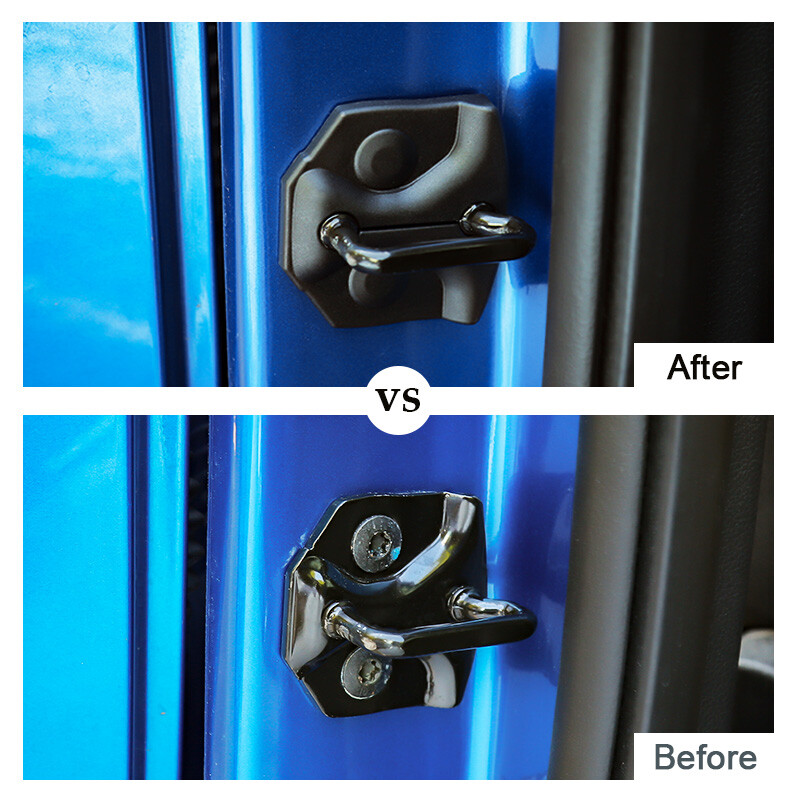 4pc Black Door Lock Cover Buckle Base Decal Overlay Trim For Ford F150 2015-2020