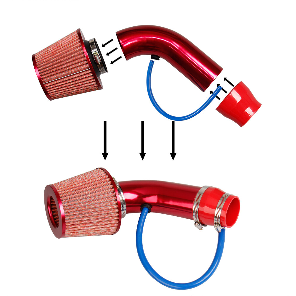 Cold Air Intake Filter Induction Kit Pipe Power Flow Hose System Car Auto Part
