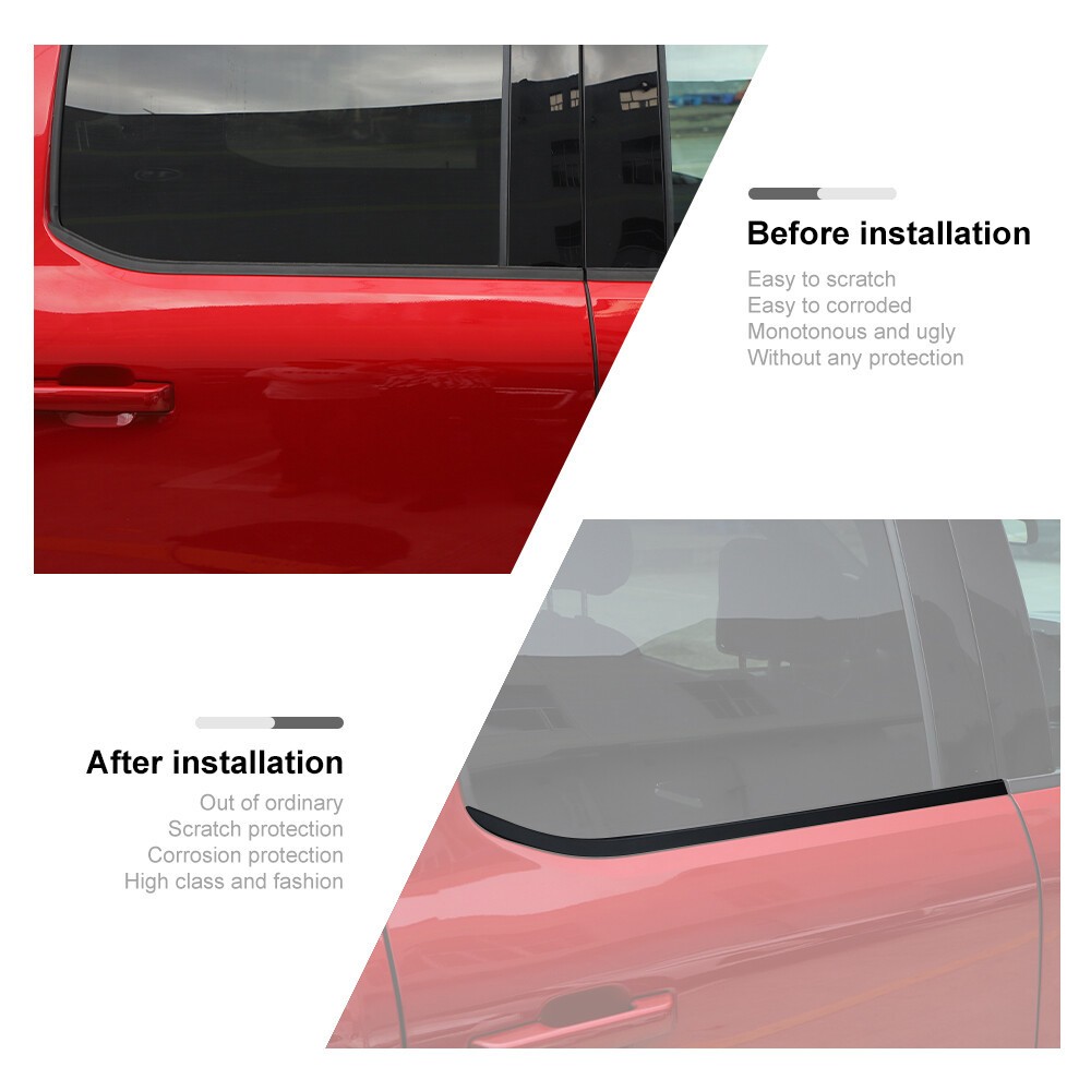 For 2021-23 Ford F150 4Door Black Window Bottom Sill Trims Strips Cover Overlays