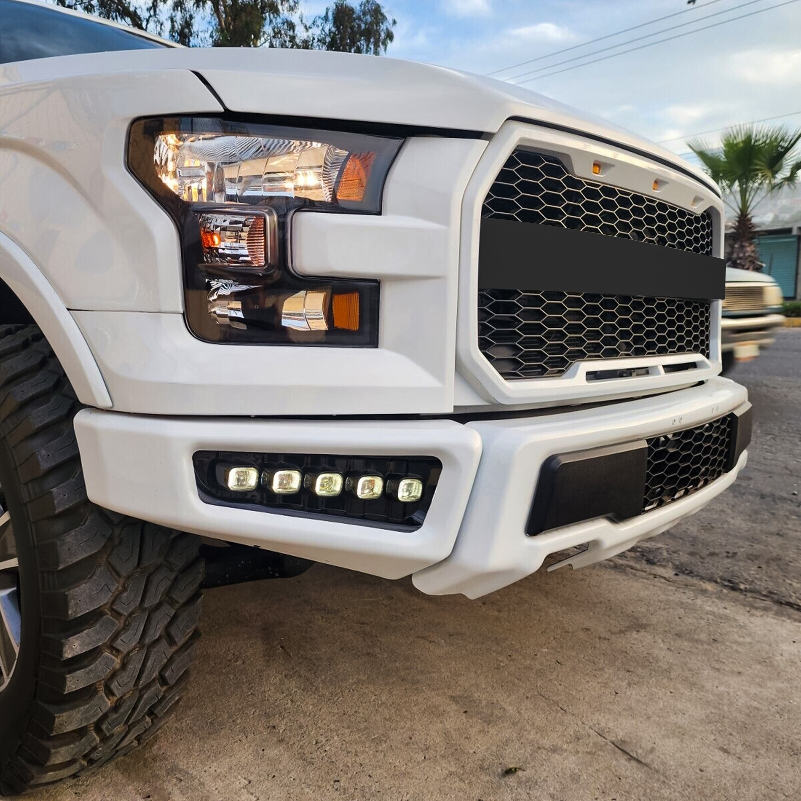 For Ford F-150 F150 Raptor 17-2020 Raptor Bumper LED DRL w/Turn Signal Fog Light
